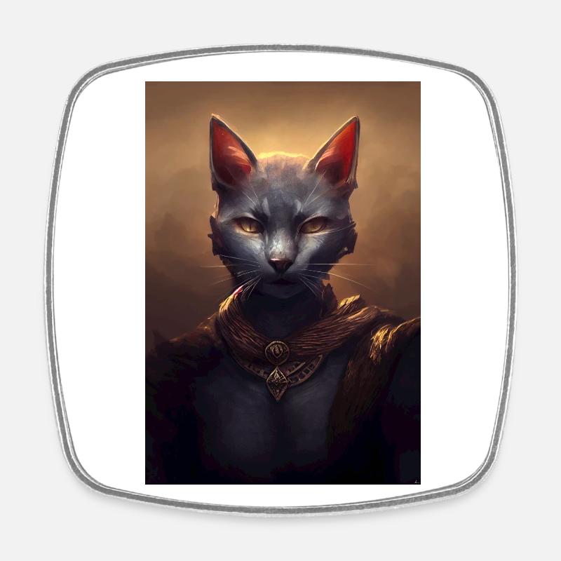 Warrior Cat - Square fridge magnet - white
