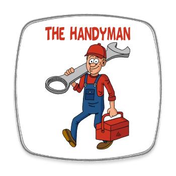 the handyman - Square fridge magnet - white - Front