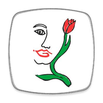 EC Tulipes I Fleurs I Vacances I Femme I Hollande - Magnet carré - blanc - Devant