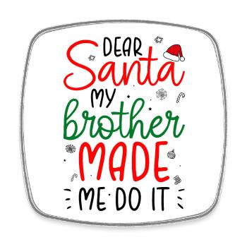 Père Noël Frère Fait - Magnet carré - blanc - Devant