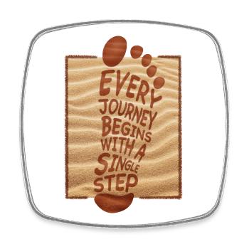 Every journey begins with a single step summer - Square fridge magnet - white - Front