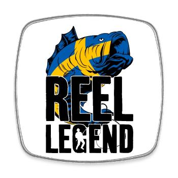 REEL LEGEND SUÈDE PÊCHEUR PÊCHEUR - Magnet carré - blanc - Devant