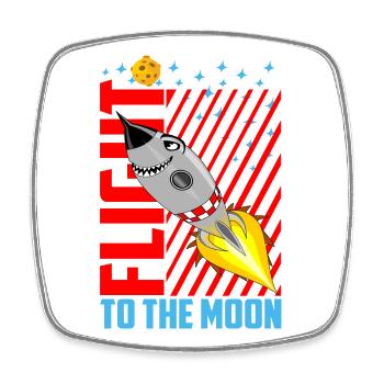 The flight to the moon - Square fridge magnet - white - Front