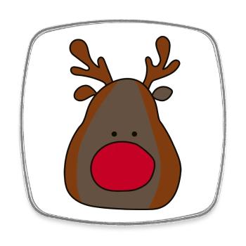 Fröhlicher Rentier-Print für Weihnachten - Viereckiger Kühlschrankmagnet - Weiß - Vorne