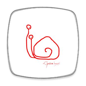 Escargotsolomeeting © Chyropterum Innoxius - Magnet carré - blanc - Devant