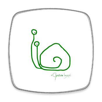 Snailsolomeeting © Chyropterum Innoxius - Square fridge magnet - white - Front