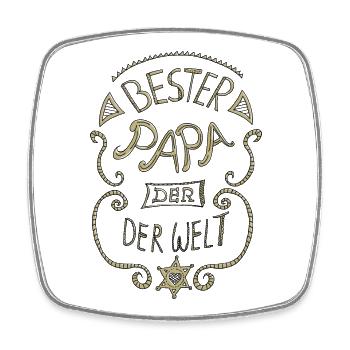 Bester Papa der Welt - Viereckiger Kühlschrankmagnet - Weiß - Vorne