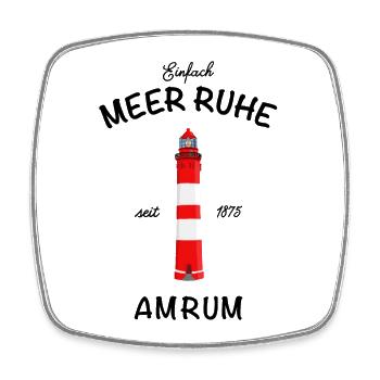 Leuchtturm auf Amrum, Einfach Meer Ruhe, Nordsee - Viereckiger Kühlschrankmagnet - Weiß - Vorne