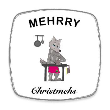 Mehrry Christmehs, lustige Weihnachten in NL - Viereckiger Kühlschrankmagnet - Weiß - Vorne
