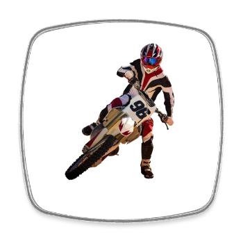 Motocross - Viereckiger Kühlschrankmagnet - Weiß - Vorne