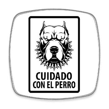 cuidado con el Perro - Square fridge magnet - white - Front