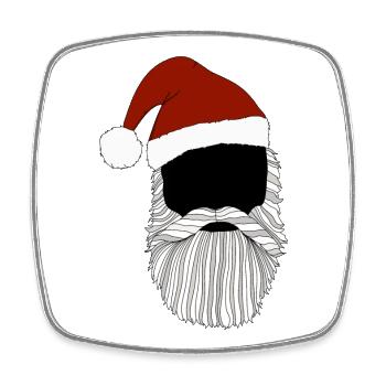Hipster Santa - Viereckiger Kühlschrankmagnet - Weiß - Vorne