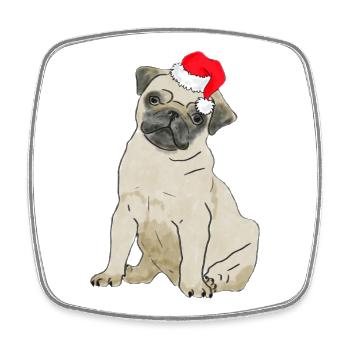Weihnachten Hündchen - Viereckiger Kühlschrankmagnet - Weiß - Vorne