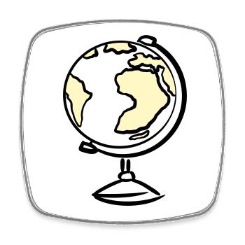 Globe. Geography. Teacher - Square fridge magnet - white - Front