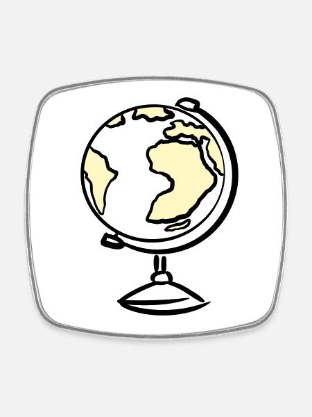 Globe. Geography. Teacher - Square fridge magnet - white