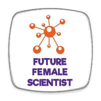 Future Female Scientist - Square fridge magnet - white - Front