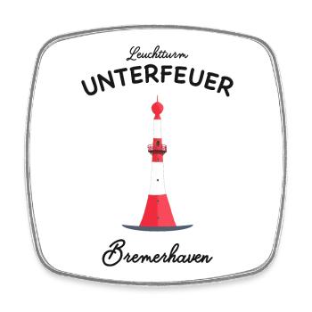 Bremerhaven, Leuchtturm Unterfeuer, Nordsee - Viereckiger Kühlschrankmagnet - Weiß - Vorne