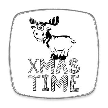 temps de Noël Noël Logo de l’icône de Noël - Magnet carré - blanc - Devant
