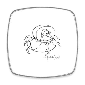 Monoclebug - Coleopter Monoculus - Magnet carré - blanc - Devant