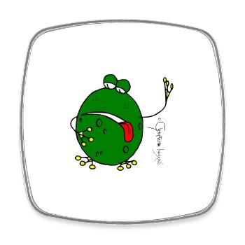 Exhausted Frog © Chyropterum Innoxius - Square fridge magnet - white - Front