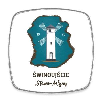 Swinemünde, Leuchtturm,, Usedom, Polen, polnisch - Viereckiger Kühlschrankmagnet - Weiß - Vorne