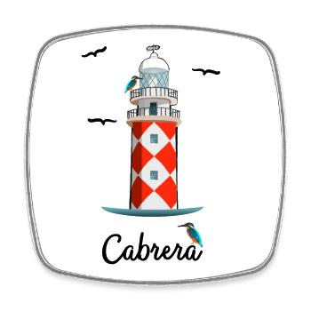 Cabrera, Balearic Island, protected area, lighthouse - Square fridge magnet - white - Front