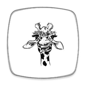 Giraffe - Viereckiger Kühlschrankmagnet - Weiß - Vorne