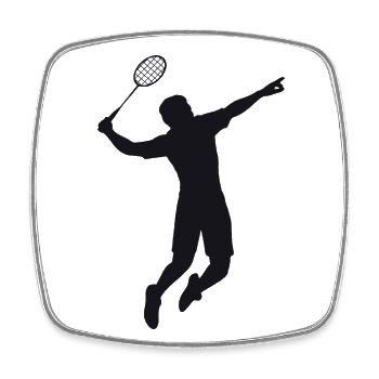Badminton player Silhouette Badminton - Square fridge magnet - white - Front