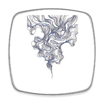 Style de fumée - Magnet carré - blanc - Devant