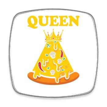 Pizza Queen of the Cafeteria – Funny Design - Viereckiger Kühlschrankmagnet - Weiß - Vorne