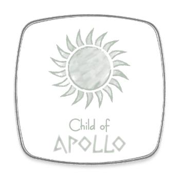 Child of Apollo – Percy Jackson inspired design - Square fridge magnet - white - Front