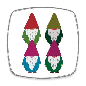 gartenzwerge Viererkette - Viereckiger Kühlschrankmagnet - Weiß - Vorne