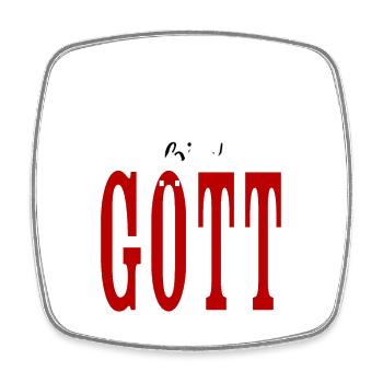 ICH bin göttlich - Gott Gottheit Männer Man - Viereckiger Kühlschrankmagnet - Weiß - Vorne