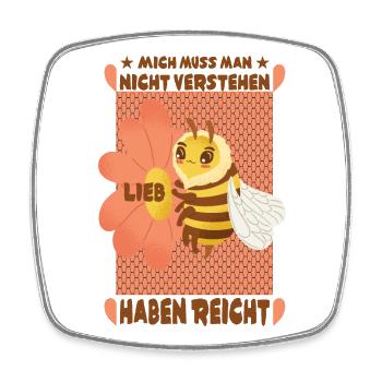 Kleine süße Honigbiene - Viereckiger Kühlschrankmagnet - Weiß - Vorne