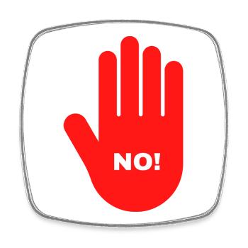 hand rot stop nein halt 3 - Viereckiger Kühlschrankmagnet - Weiß - Vorne