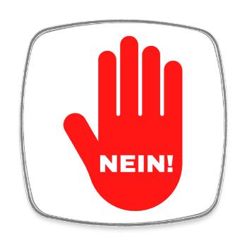 hand rot stop nein halt - Viereckiger Kühlschrankmagnet - Weiß - Vorne