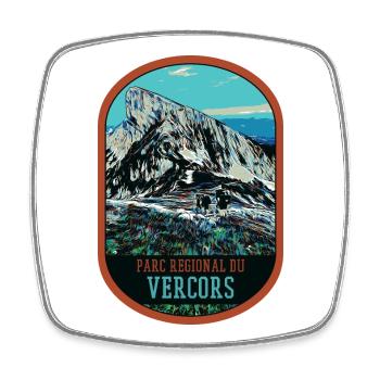 Original illustration Vercors Regional Park - Square fridge magnet - white - Front