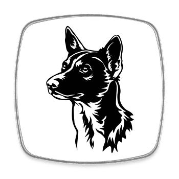 Basenji Kopf - Viereckiger Kühlschrankmagnet - Weiß - Vorne