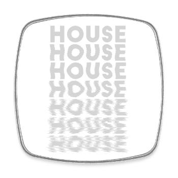 Music House art design for raver, EDM festival - Square fridge magnet - white - Front