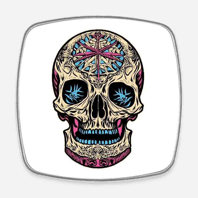 Sugar Skull | Sugar Skull - Square fridge magnet - white