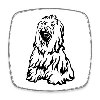 Tibet Terrier - Viereckiger Kühlschrankmagnet - Weiß - Vorne