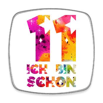 ICH BIN SCHON 11 EINHORN 11. GEBURTSTAG - Viereckiger Kühlschrankmagnet - Weiß - Vorne