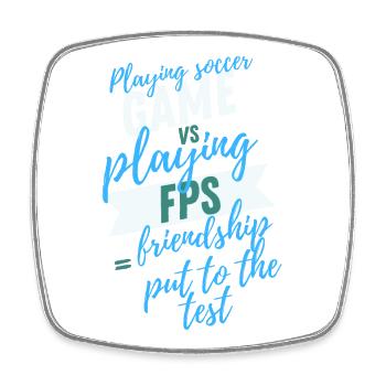 Spiel- vs. FPS-Freundschaft auf die Probe gestellt - Viereckiger Kühlschrankmagnet - Weiß - Vorne