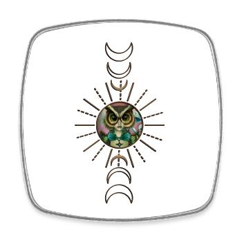 The girl who can become an owl - Square fridge magnet - white - Front