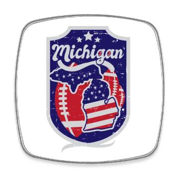 Michigan Football - Magnet carré - blanc - Devant
