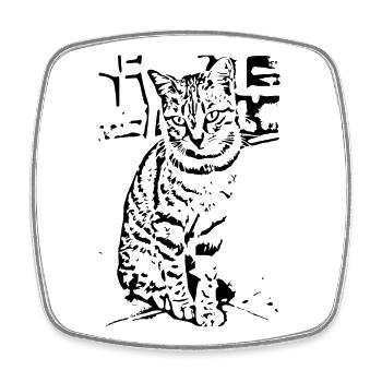 Cadeau mignon pour chats pour les amoureux des chats - Magnet carré - blanc - Devant
