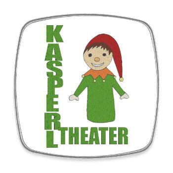 KASPERLTHEATER - Viereckiger Kühlschrankmagnet - Weiß - Vorne