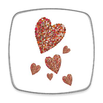 Famille Heart Balls - Magnet carré - blanc - Devant
