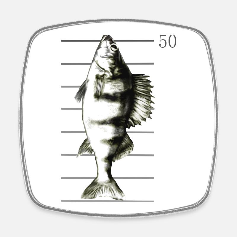 Perch Fishing - Square fridge magnet - white