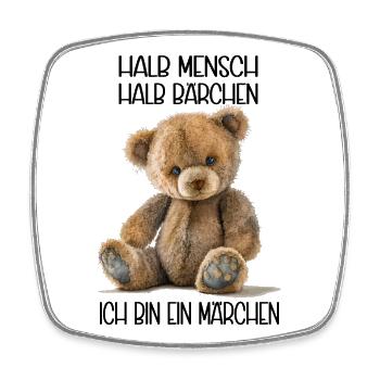 Bär halb Mensch Halb Bärchen Kuschelteddy - Viereckiger Kühlschrankmagnet - Weiß - Vorne